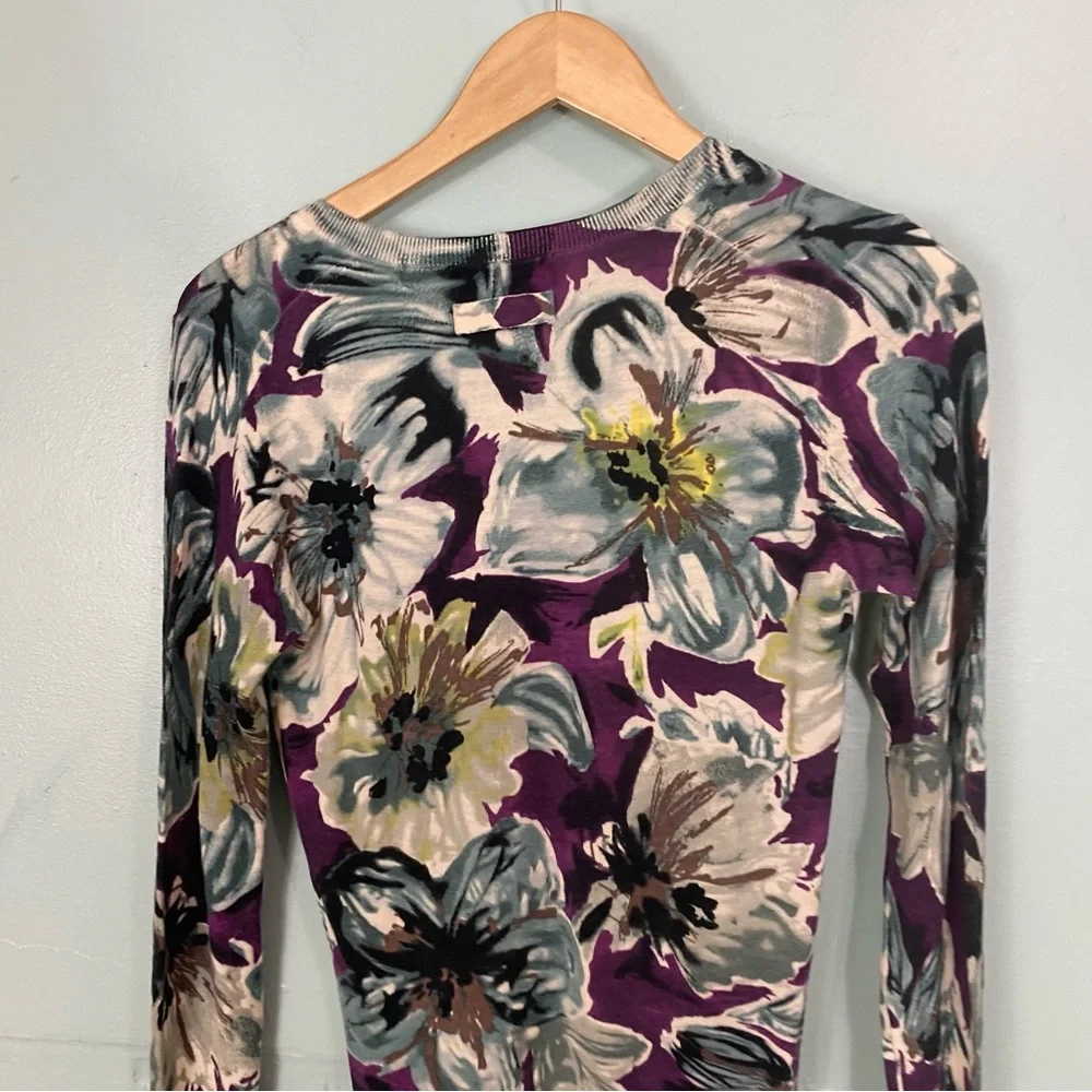 Dolce & Gabbanna Wool Floral Sweater Dress Purple Blue IT 38 or US 2 - Picture 7 of 7